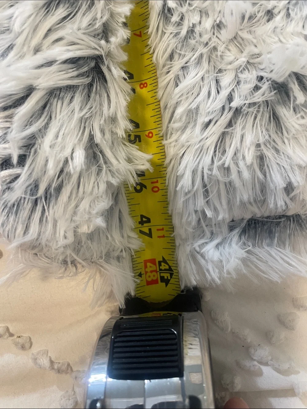 Cozy Reversible Faux Fur Throw 58 x 48- Light Gray